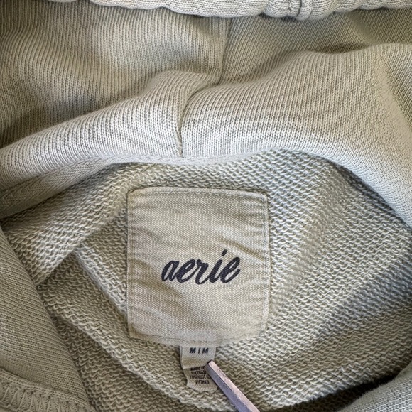 Aerie Full Zip Cropped Hoodie Sage Green M‎ - Picture 6 of 8